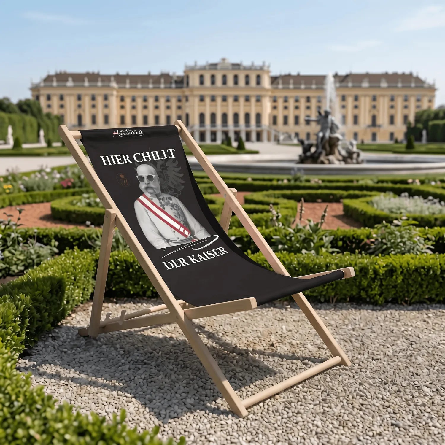 Hier chillt der Kaiser Liegestuhl schwarz