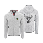 Hirsch Fleece Weste mit Kapuze hellgrau Hoamatkult #Farbe_Hellgrau