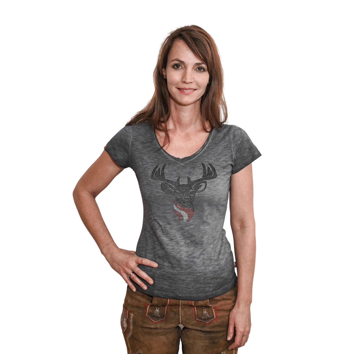 Hirsch Glitzer T-Shirt