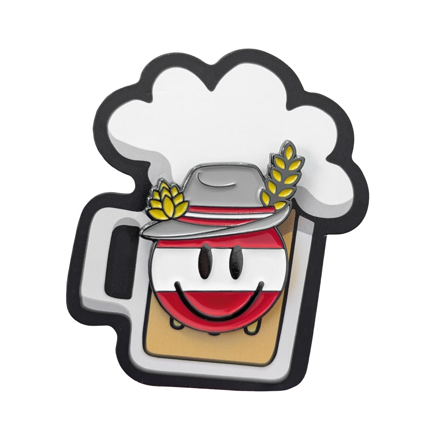 Hoamatkult Anstecknadel Kult Smiley Bier