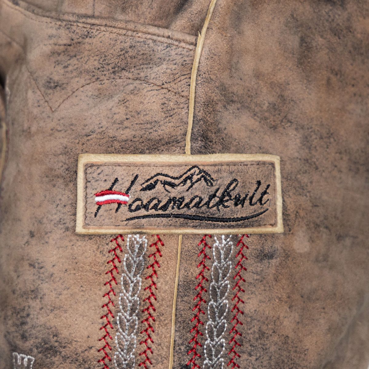 Kult Lederhose Österreich Adler - Vintage Braun