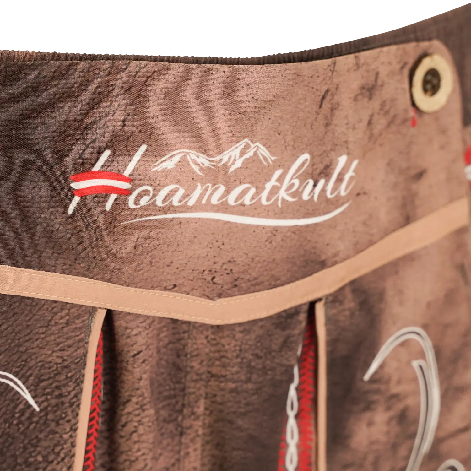 Hoamatkult Badeshorts Lederhosen Design