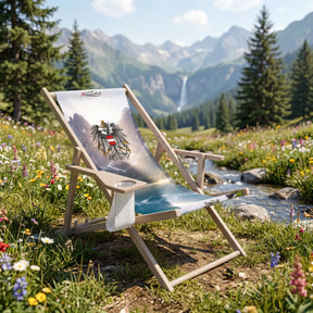 Hoamatkult Bergsee Liegestuhl mit Getränkehalter