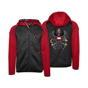 Österreich Kultjacke mit Kapuze - DUO Schwarz/Rot