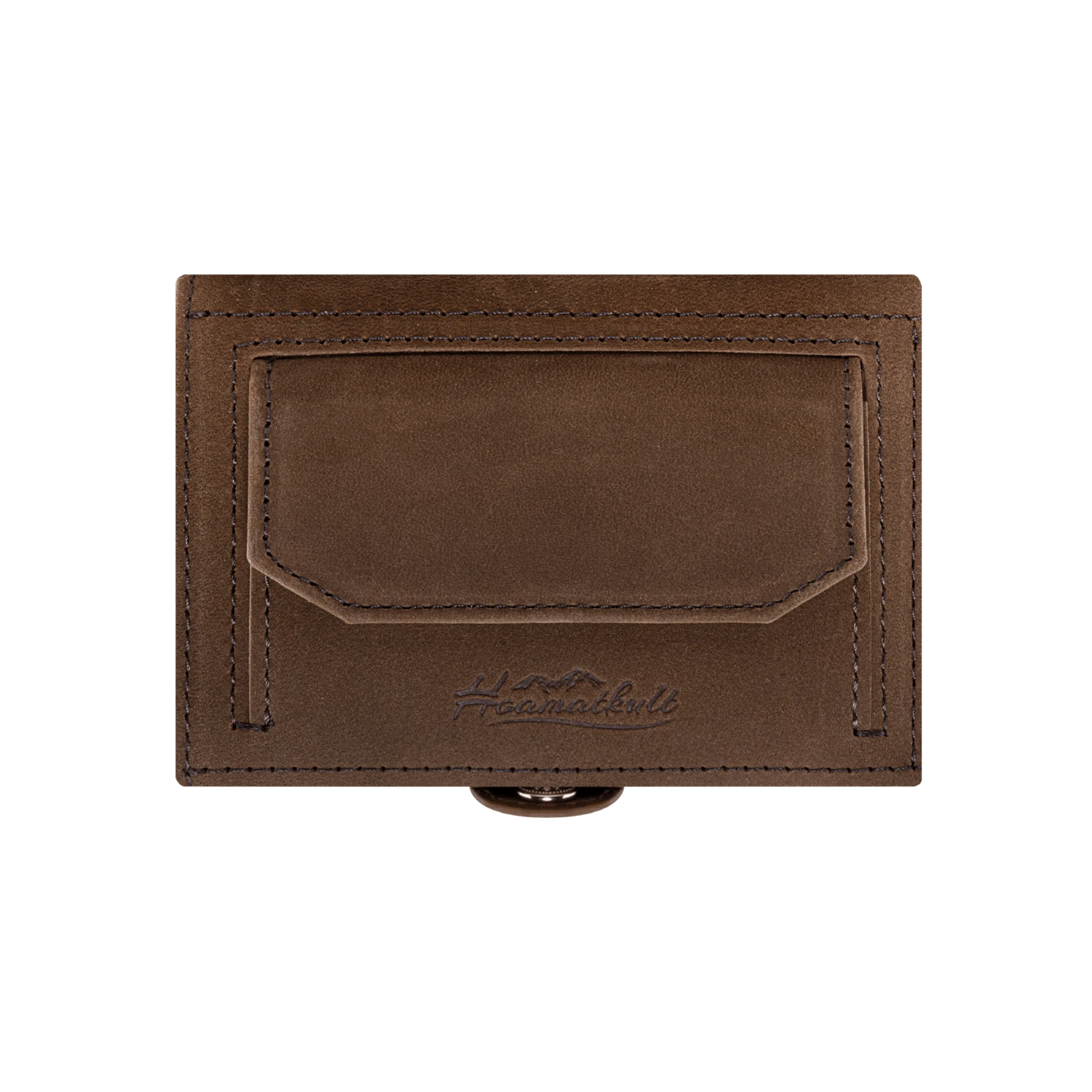 Adler Slim Wallet aus Echtleder mit Spiegel, Münzfach & RFID-Schutz - Vintage Braun