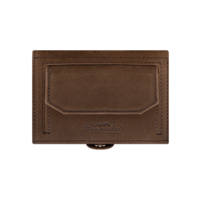 Adler Slim Wallet aus Echtleder mit Spiegel, Münzfach & RFID-Schutz - Vintage Braun
