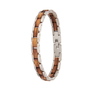 Hoamatkult Herren Armband Edelstahl Walnuss Holz