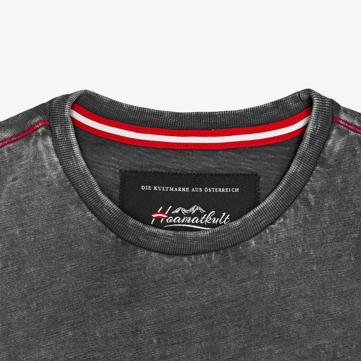 Hoamatkult Herren T-Shirt Label #Farbe_Dunkelgrau
