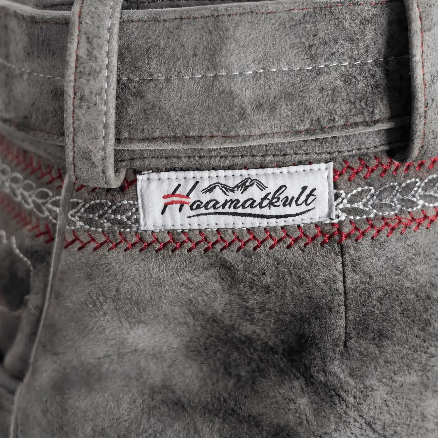 Kult Lederhose Österreich Adler - Vintage Grau