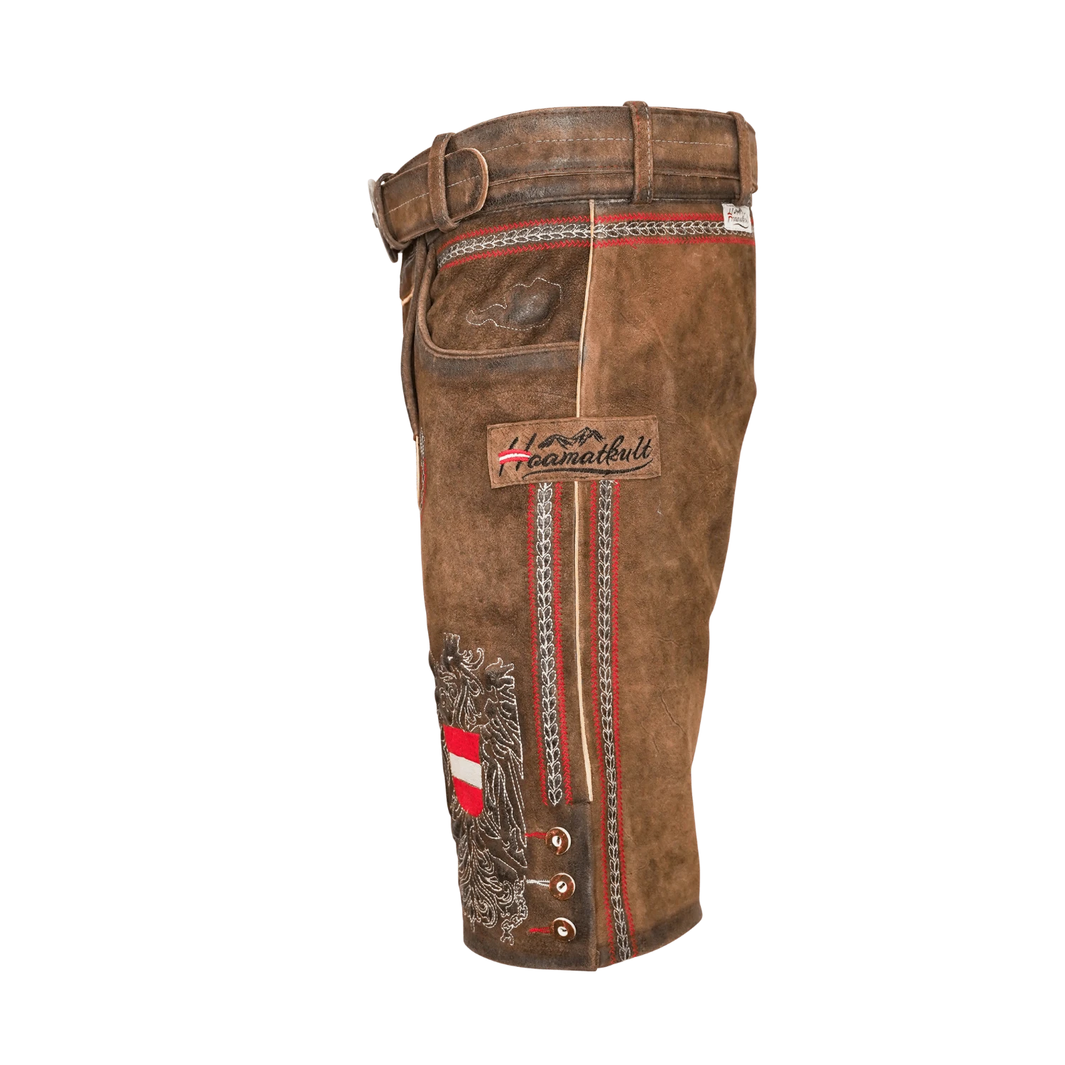 Kult Lederhose Österreich Adler - Klassik Braun