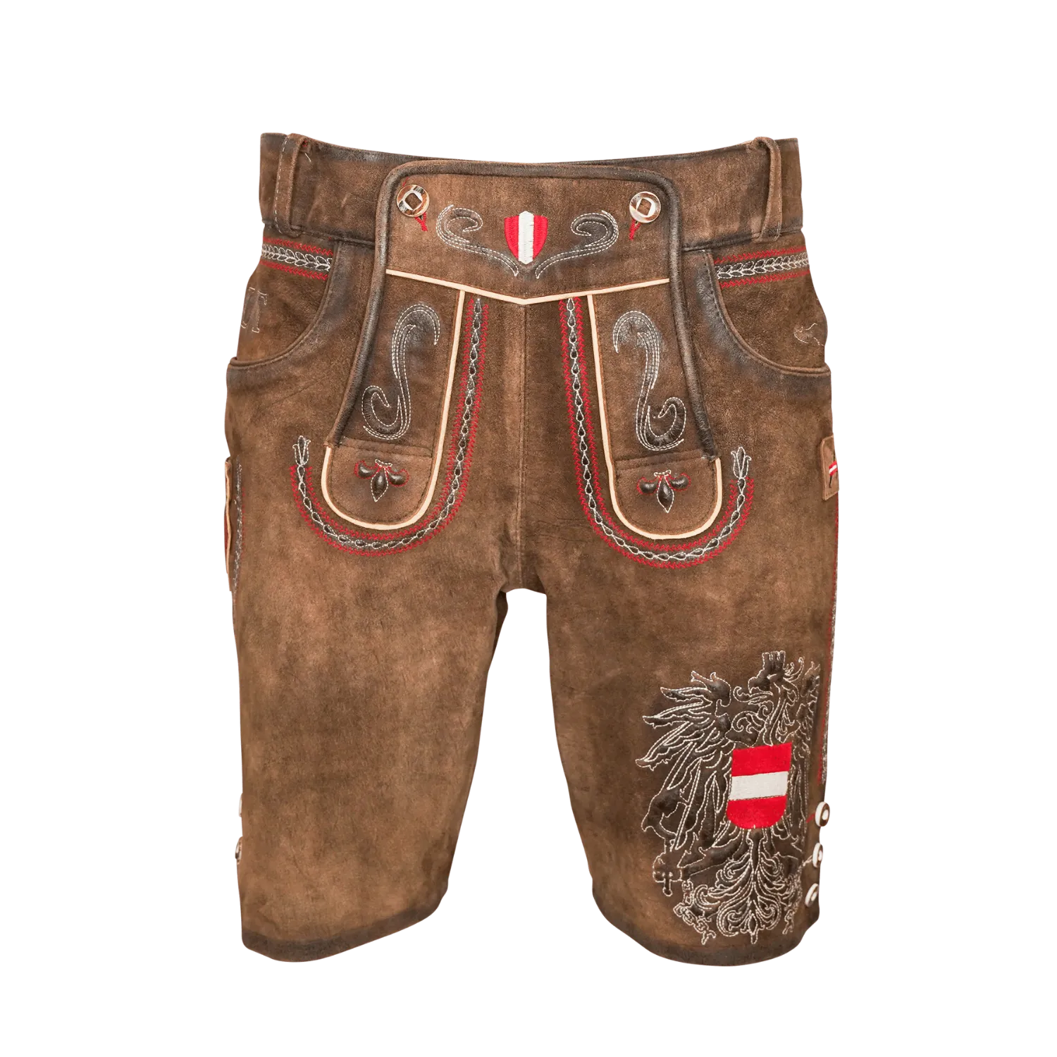 Kult Lederhose Österreich Adler - Klassik Braun