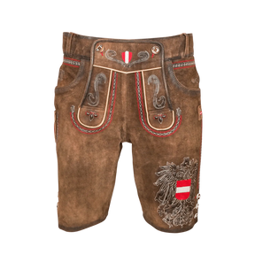 Kult Lederhose Österreich Adler - Klassik Braun