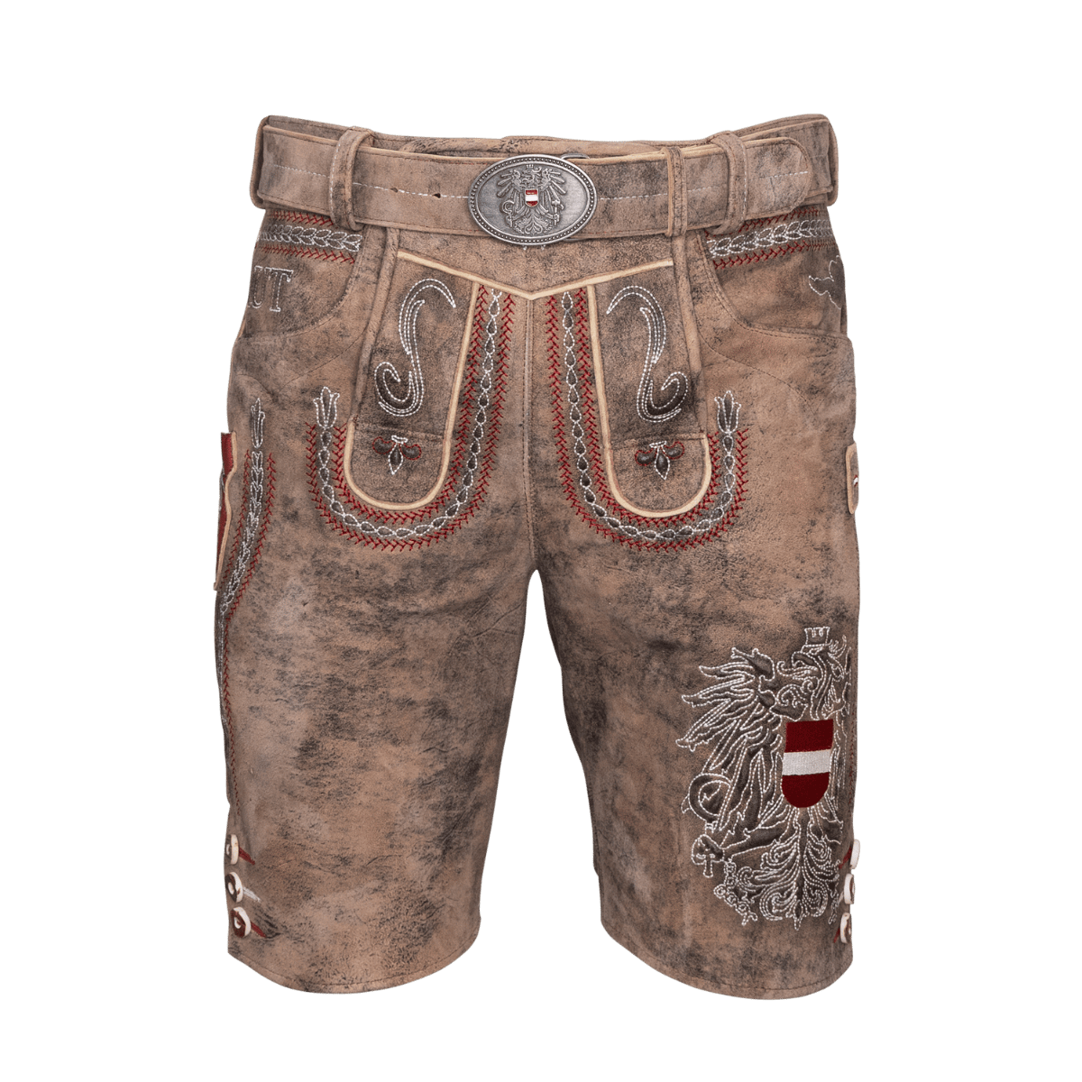 Kult Lederhose Österreich Adler - Vintage Braun