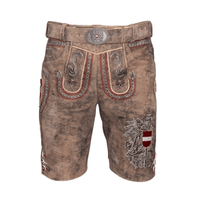 Kult Lederhose Österreich Adler - Vintage Braun