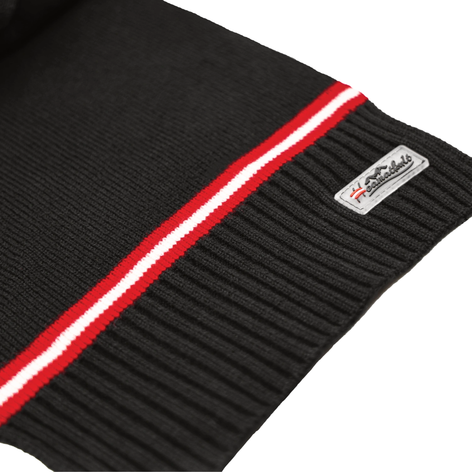 Hoamatkult Merino Winterschal schwarz rot-weiß-rot #Farbe_Schwarz