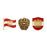Hoamatkult Österreich Anstecknadel Set Adler Gold