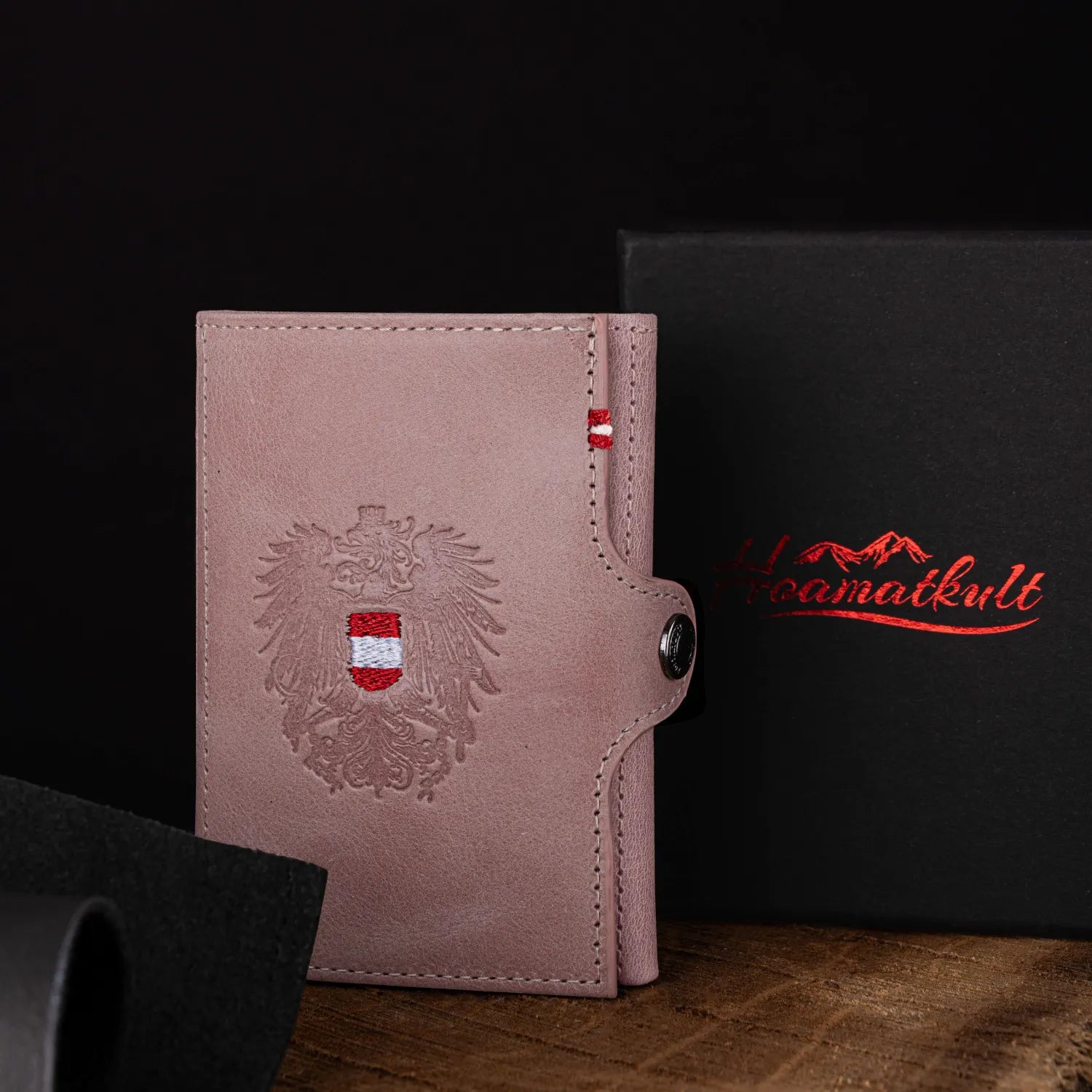 Hoamatkult Slim Wallet Damen mit Spiegel #Farbe_Altrosa