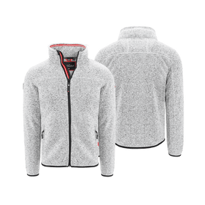Hoamatkult Strickfleece Jacke ohne Kapuze hellgrau