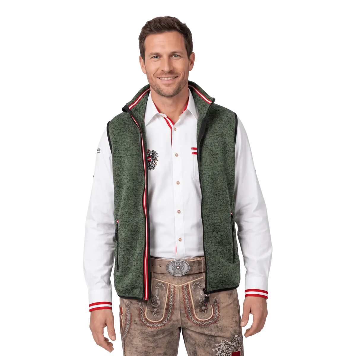 Hoamatkult Trachten Gilet dunkelgrün #Farbe_Dunkelgrün