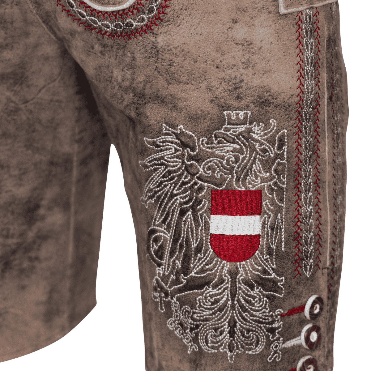 Kult Lederhose Österreich Adler - Vintage Braun