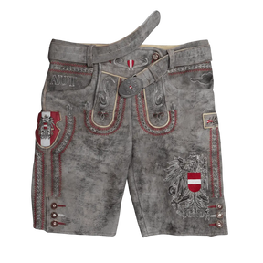 Kult Lederhose Österreich Adler - Vintage Grau