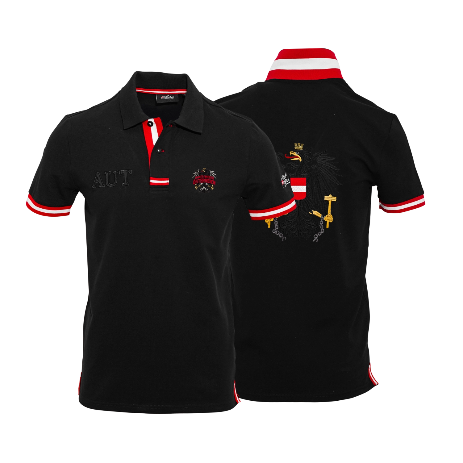 Immer wieder Österreich Poloshirt - Schwarz