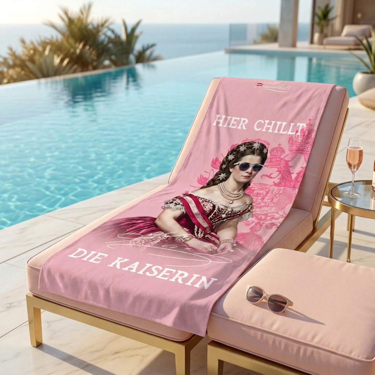 Kaiserin Sissi Mikrofaser Strandtuch rosa