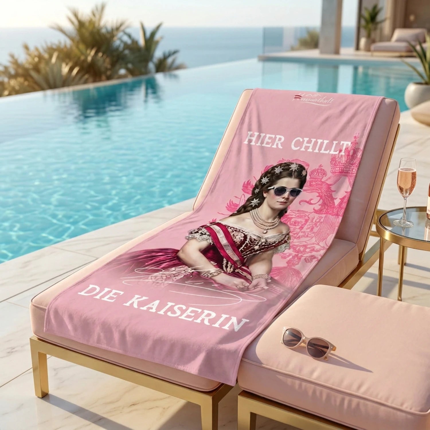 Kaiserin Sissi Mikrofaser Strandtuch rosa