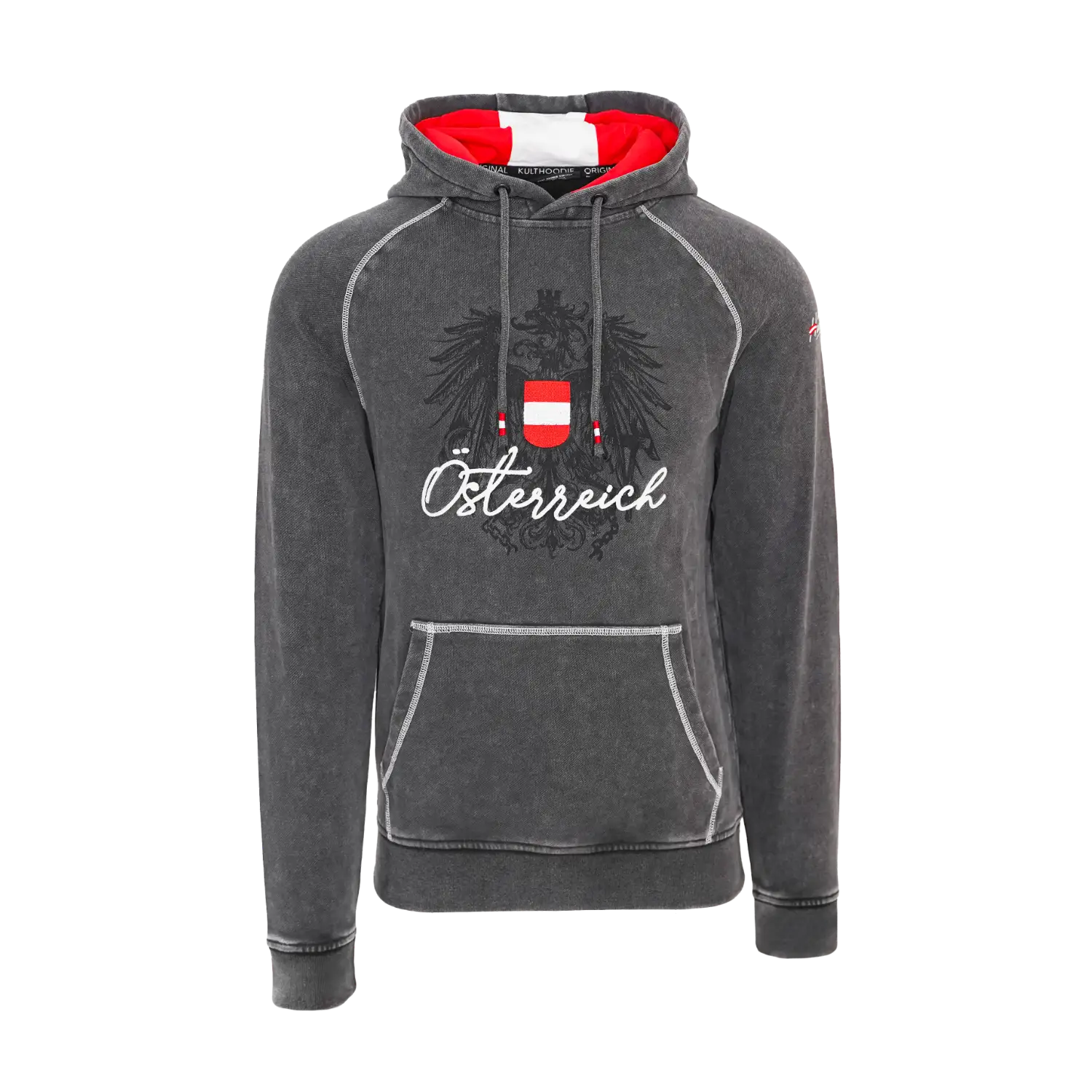 Österreich Adler Vintage Hoodie - Dunkelgrau