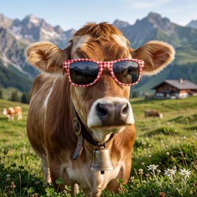 Karo Trachten Sonnenbrille - Rot