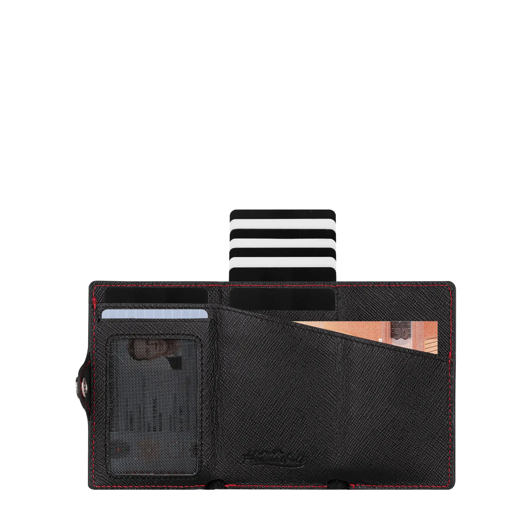 Adler Smart Wallet Trifold mit Karten-Pop-Up Funktion aus Echtleder