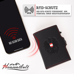 Adler Smart Wallet Bifold mit Karten-Pop-Up Funktion aus Echtleder