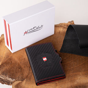 Adler Smart Wallet Bifold mit Karten-Pop-Up Funktion aus Echtleder
