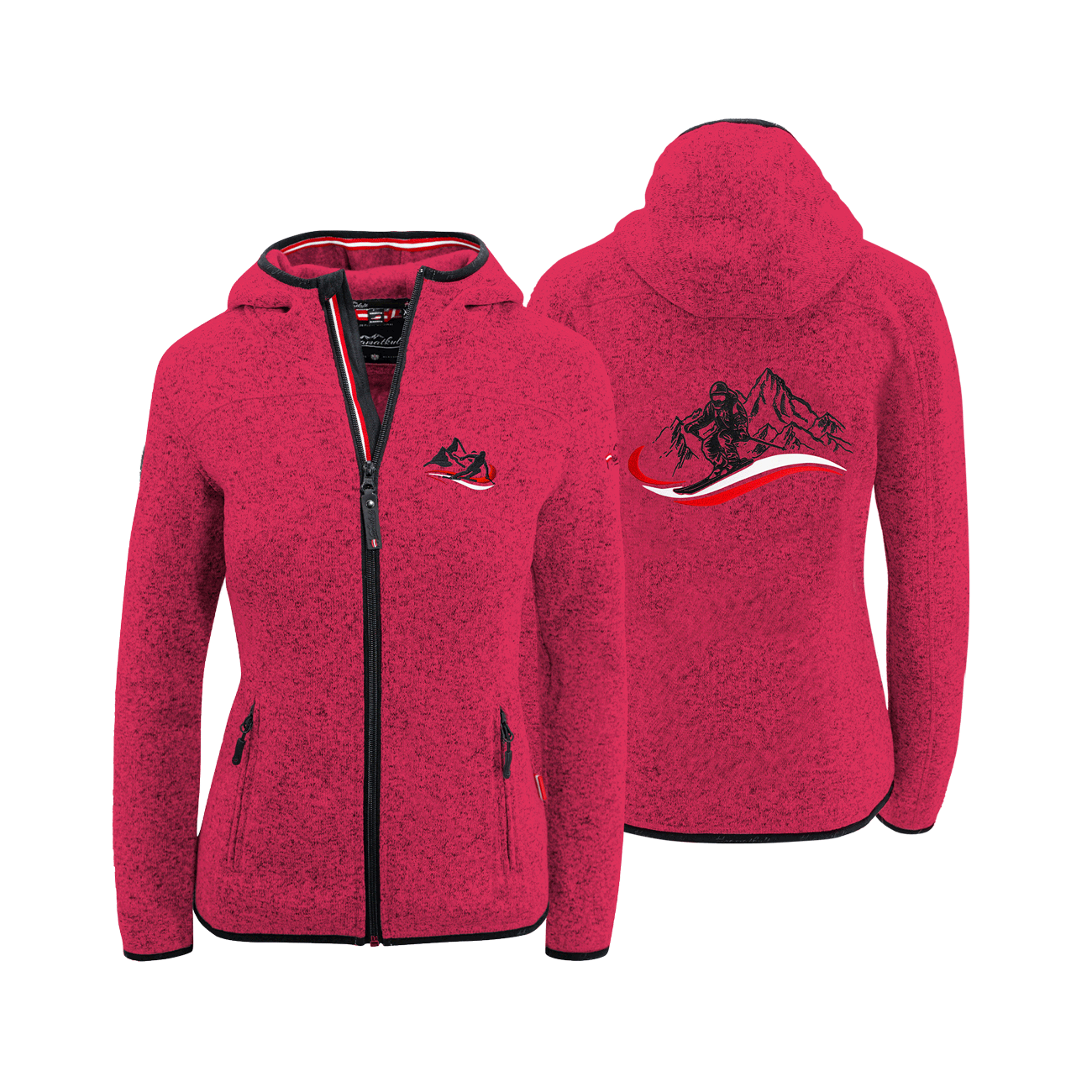 Kultjacke mit Kapuze - Berg/Skifahrer