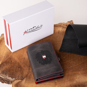 Adler Smart Wallet Trifold mit Karten-Pop-Up Funktion aus Echtleder