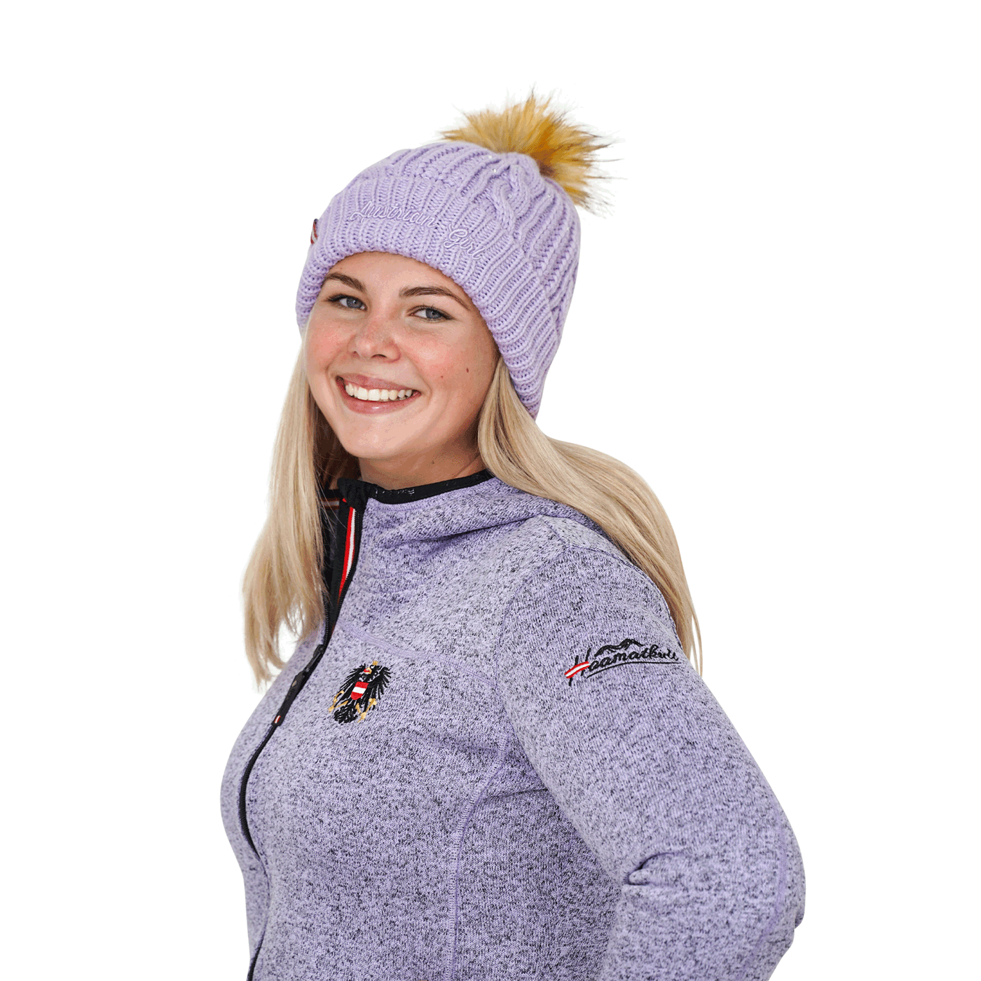 Lila Winter Mütze Austrian Girl