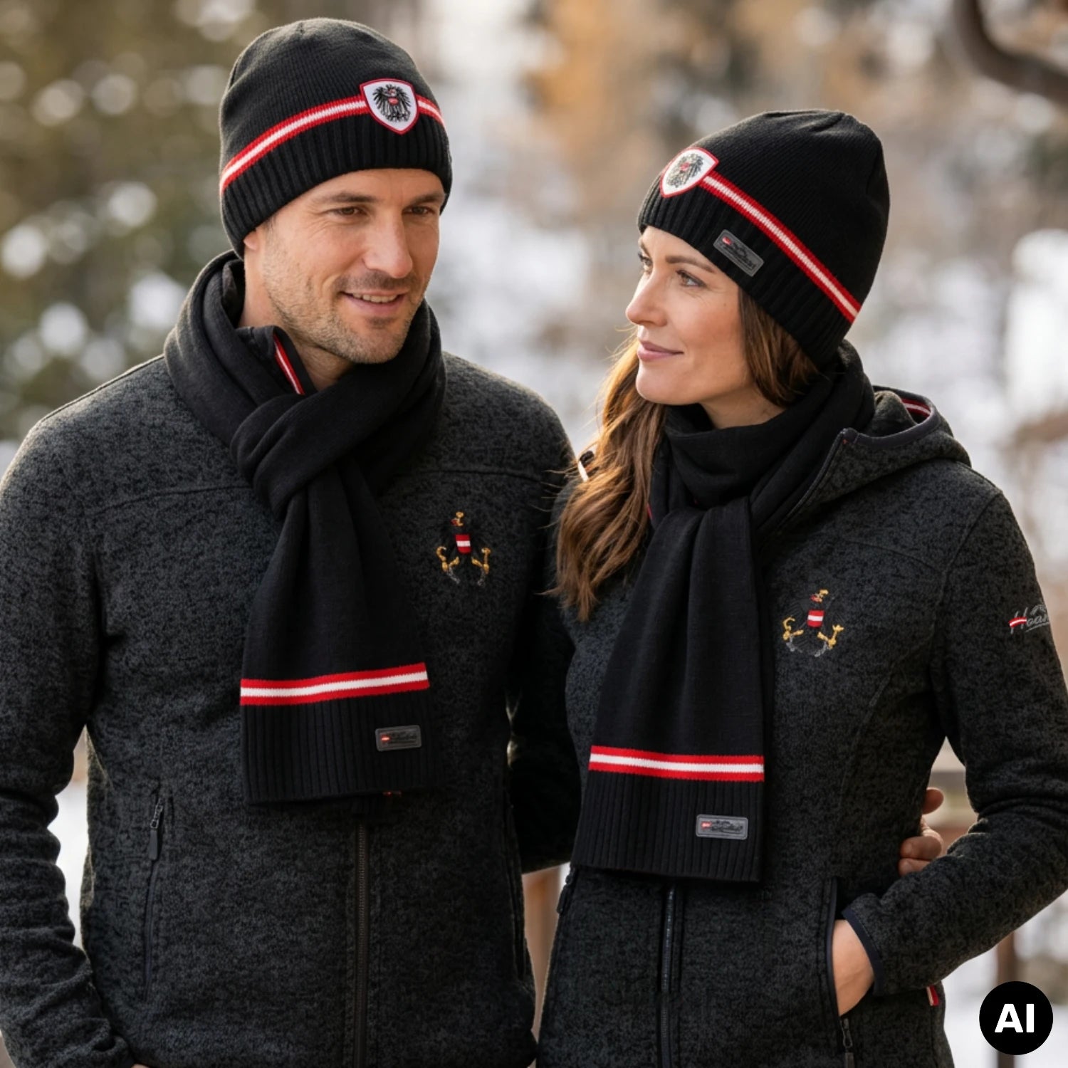 Österreich Merino Mütze & Schal Set