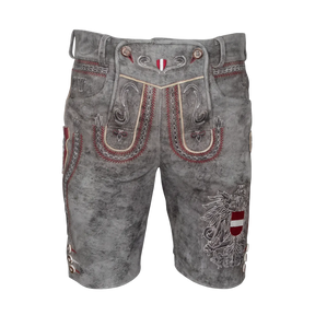 Kult Lederhose Österreich Adler - Vintage Grau