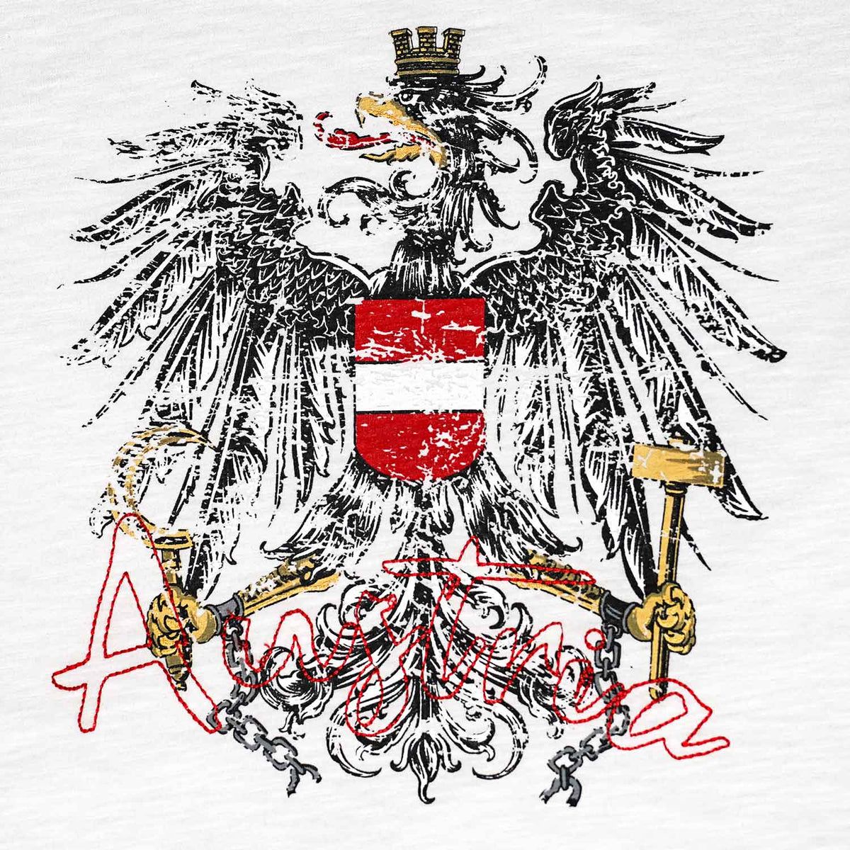 Österreich Adler Vintage #Farbe_Weiß