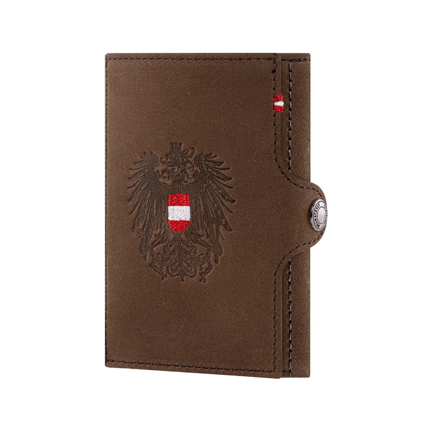 Adler Slim Wallet aus Echtleder mit Spiegel, Münzfach & RFID-Schutz - Vintage Braun
