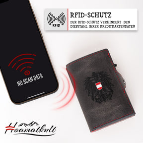 Adler Smart Wallet Trifold mit Karten-Pop-Up Funktion aus Echtleder