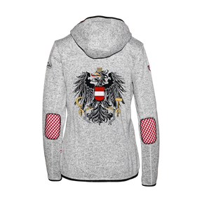 Österreich Trachten Kultjacke mit Kapuze - Karo Rot