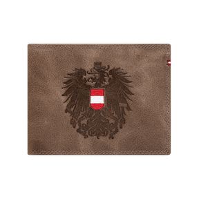 Österreich Adler Geldtasche - Leder Braun