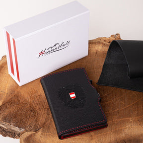 Adler Smart Wallet Bifold mit Karten-Pop-Up Funktion aus Echtleder