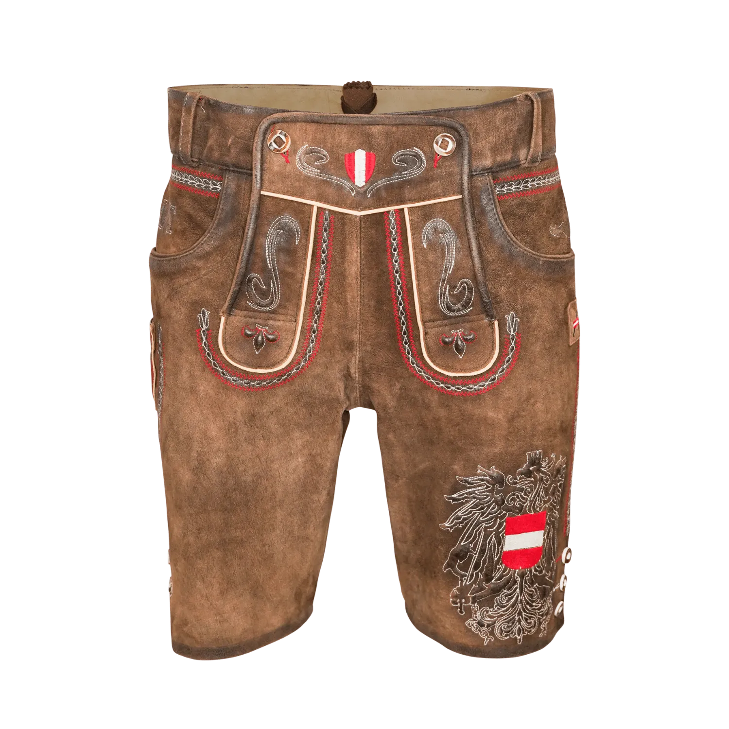 Kult Lederhose Österreich Adler - Klassik Braun