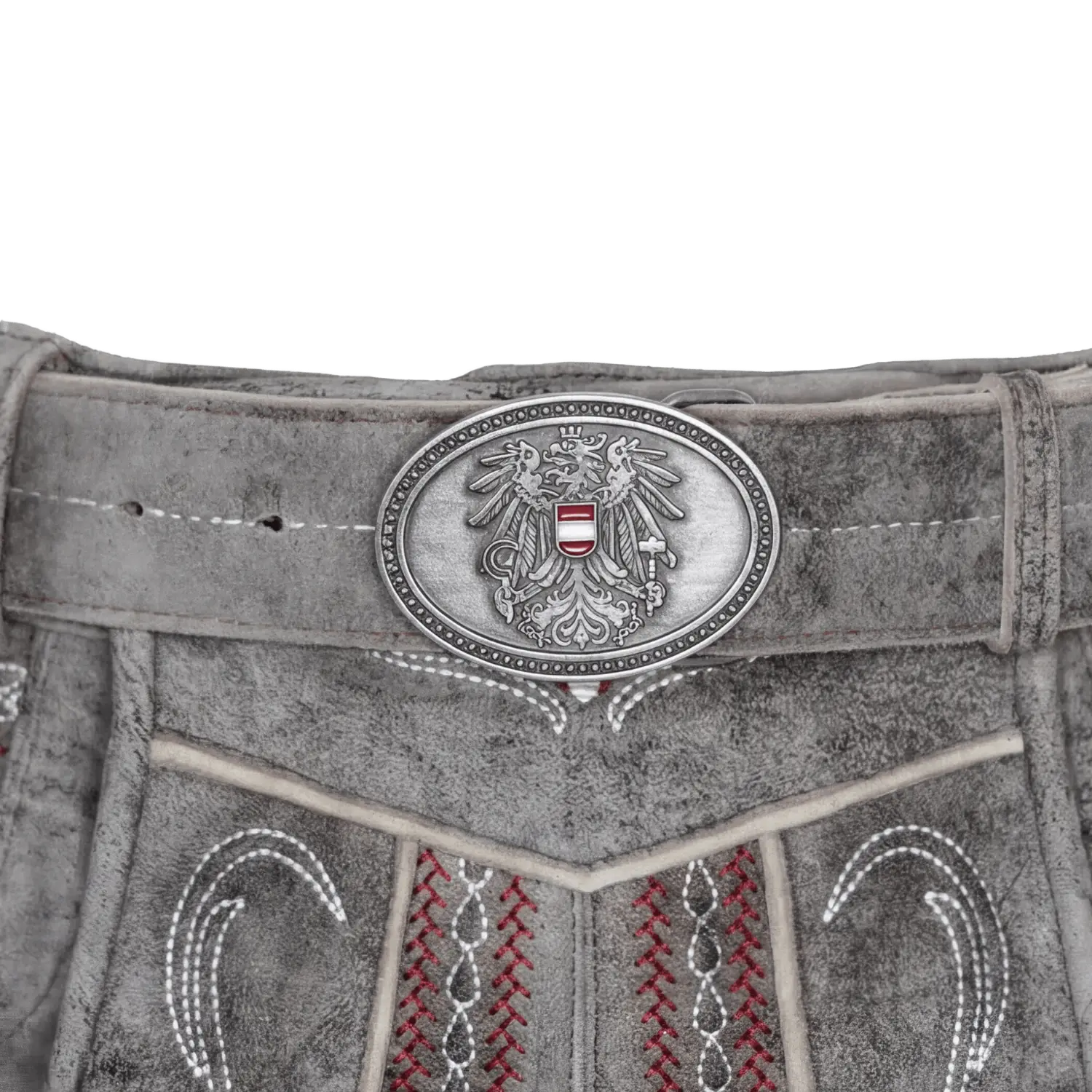 Kult Lederhose Österreich Adler - Vintage Grau