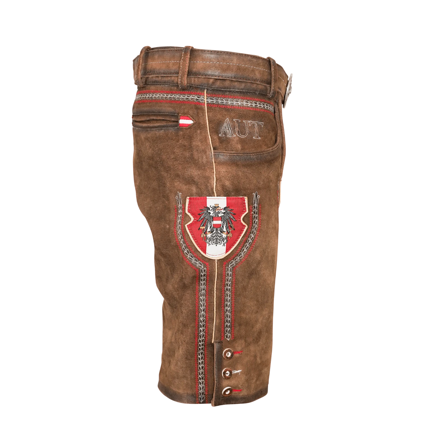 Kult Lederhose Österreich Adler - Klassik Braun