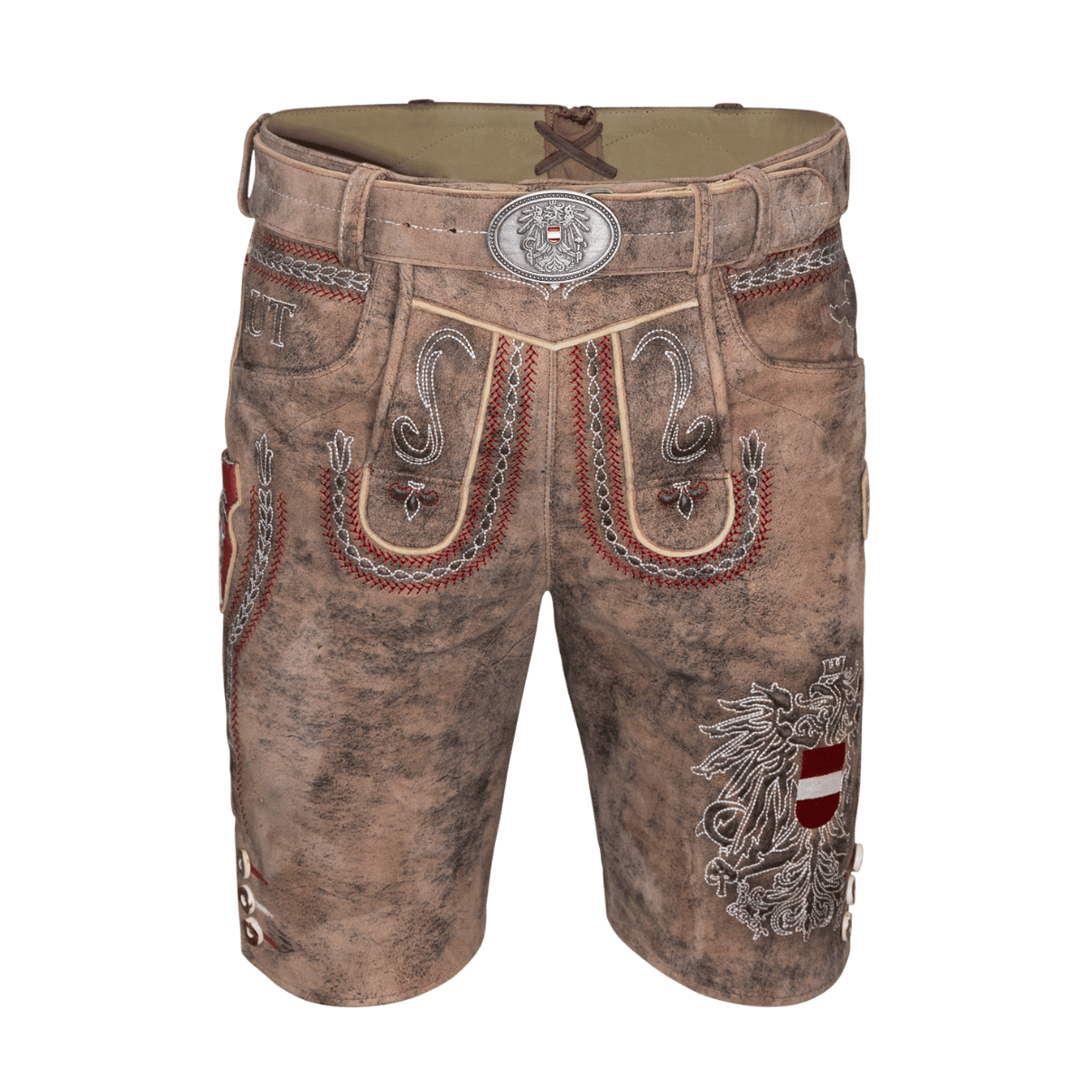 Österreich Adler Lederhose Hoamatkult #Farbe_Vintage-Braun