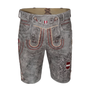 Kult Lederhose Österreich Adler - Vintage Grau