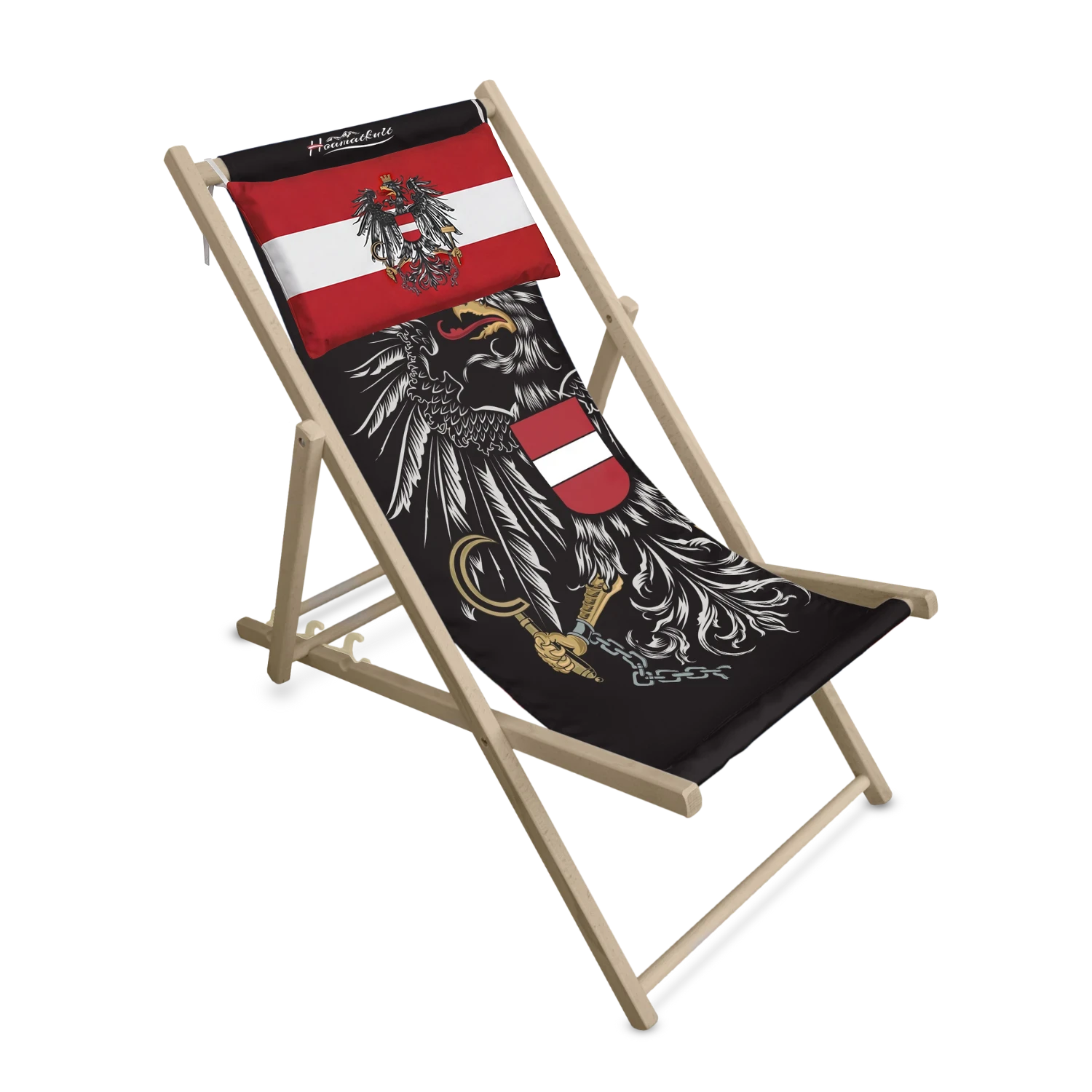 Österreich Adler Liegestuhl - Schwarz